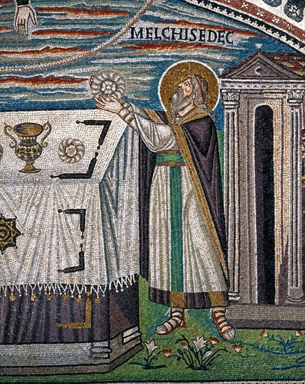 Basilica San Vitale in Ravenna: decoration on the lunette (detail)