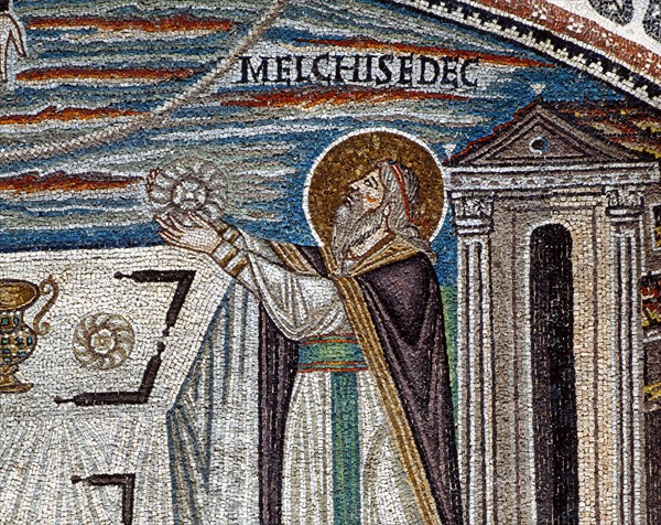 Basilica San Vitale in Ravenna: decoration on the lunette (detail)