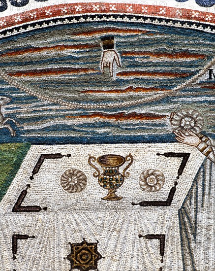 Basilica San Vitale in Ravenna: decoration on the lunette (detail)