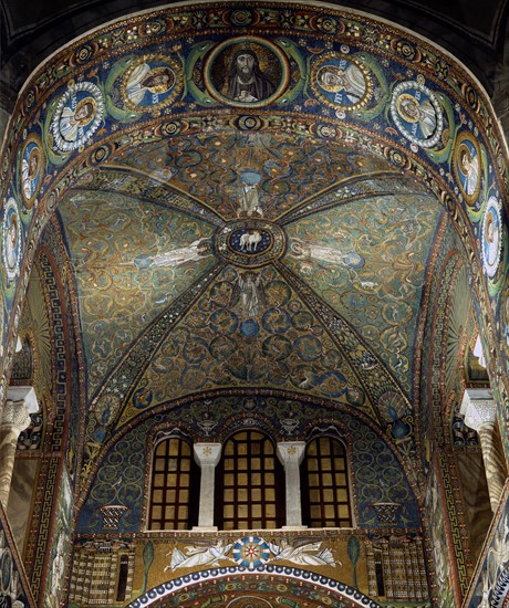 Inside view of the San Vitale Basilica in Ravenna