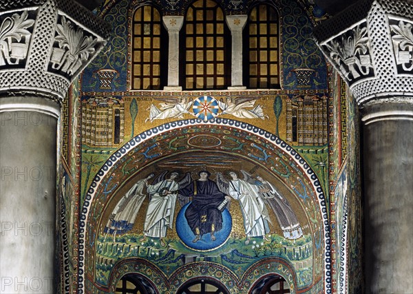 Inside view of the San Vitale Basilica in Ravenna