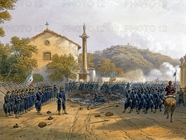 Les troupes garibaldiennes à la défense de Novara, le 23 mars 1849