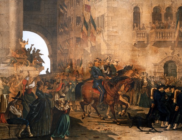 Entrée victorieuse du Géneral Enrico Cialdini à Gaeta, en Février 1861