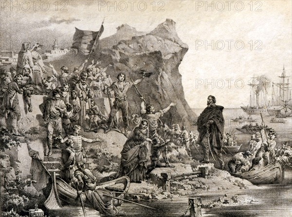 Débarquement de Garibaldi à Marsala le 11 Juin 1859
