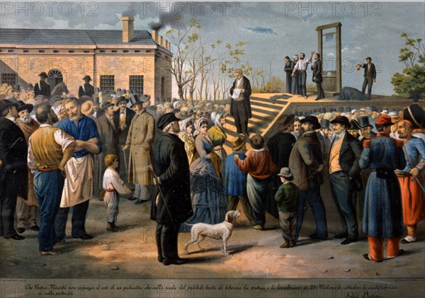 L'exécution du patriote italien Felice Orsini, auteur de l'attentat contre Napoléon III