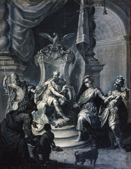 Argant and Clorinde before Aladdin, tyrant of Jerusalem