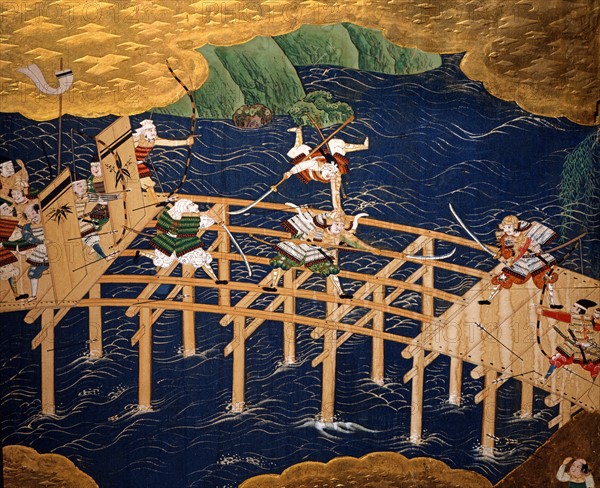 Japanese screen representing scenes of the Genpei War (detail)