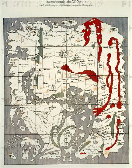 Reproduction d'une mappemonde du 11e siècle