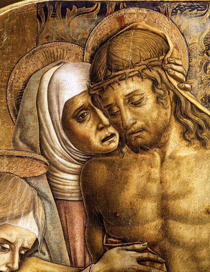 Vittore Crivelli, Lamentation on the body of Christ (detail)