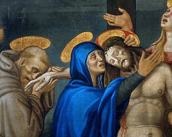 L'Alunno, Lamentation sur le corps du Christ (détail)