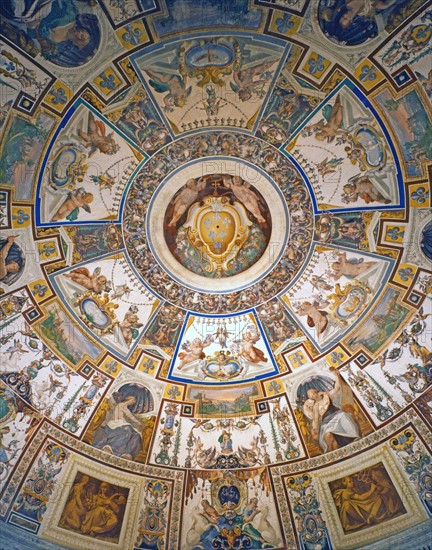 Decoration of the dome of the Royal Staircase of the Farnese Palace in Caprarole