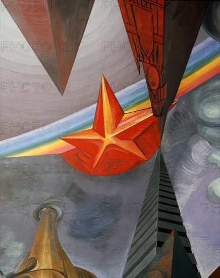 Siqueiros, In the sky of the future, the red star and the rainbow