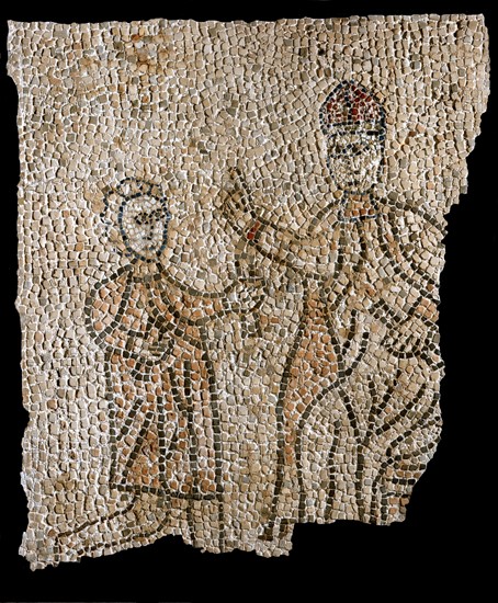 Mosaïque : Le Pape Innocent III et le jeune Alexis Ange, futur Alexis IV