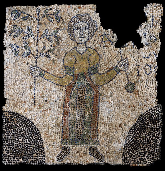 Mosaic: Representation of the legend of Eve and the Cosmic Tree of the Bible