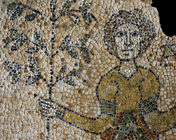 Mosaïque : Représentation de la légende d’Eve et l'Arbre cosmique de la Bible