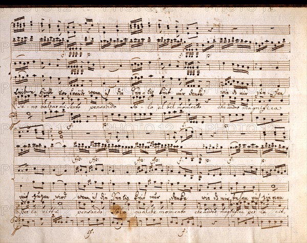 Copie manuscrite de parition de l' opéra bouffe "La scola dei gelosi" d'Antonio Salieri