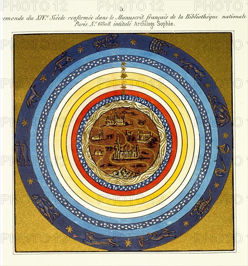 Reproduction de la mappemonde du 14e siècle "Archiloge Sophie"