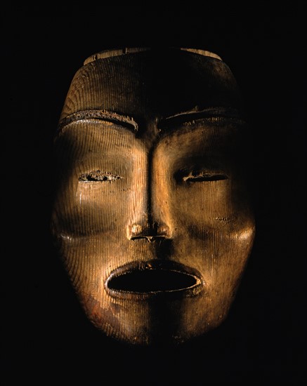 Masque mortuaire de l'ethnie Nootka (Ile de Vancouver, Canada)