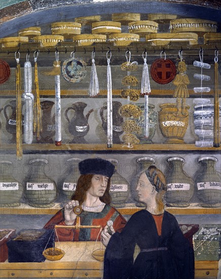 Fresco, Pharmacy Interior (detail)