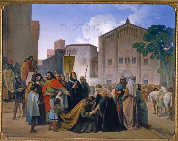 Hayez, La Réconciliation de Otton II avec sa mère Adelaide de Bourgogne