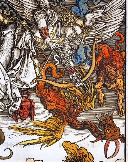 Durer, Saint Michel knocking down the Dragon (detail)