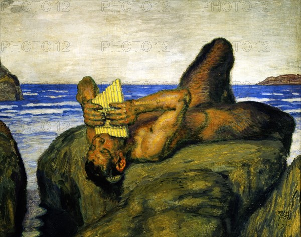 Franz von Stuck, Faun playing Syrinx on the rocks