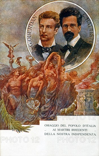 Hommage aux héros du peuple italien Guglielmo Oberdan et Cesare Battisti