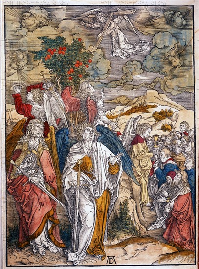 Albrecht Durer. The Angel of God, from the East, arrests the four angels of Revelation from the devastation of the world