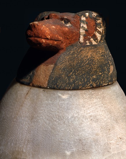 Vase canope avec la tête du génie Hâpi, protecteur des poumons