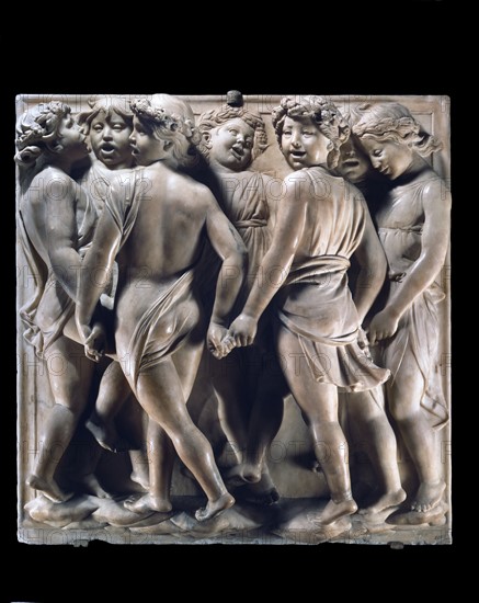 Cantoria. Marble relief of the choir of the Florence Cathedral choir