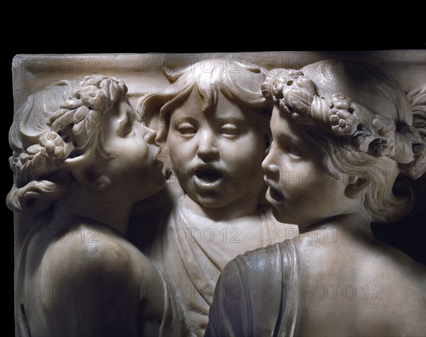 Cantoria. Marble relief of the choir of the Florence Cathedral choir