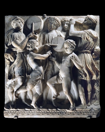 Cantoria. Marble relief of the choir of the Florence Cathedral choir