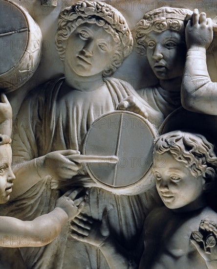 Cantoria. Marble relief of the choir of the Florence Cathedral choir