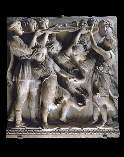 Cantoria. Marble relief of the choir of the Florence Cathedral choir