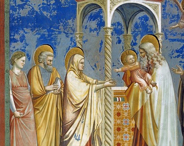 Giotto, Presentation of Christ at the Temple. Detail