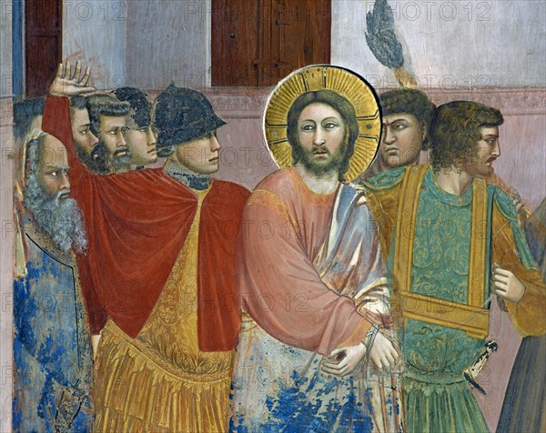 Giotto, Le Christ devant Caïphe (détail)