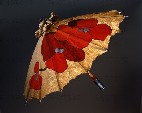 Felt umbrella with flower decoration