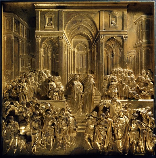 Ghiberti, Rencontre entre le roi Salomon et la reine de Saba