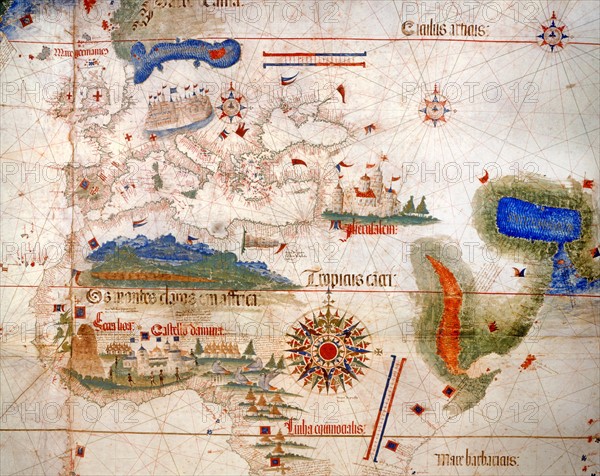 Planisphère enluminé au Portugal en 1502