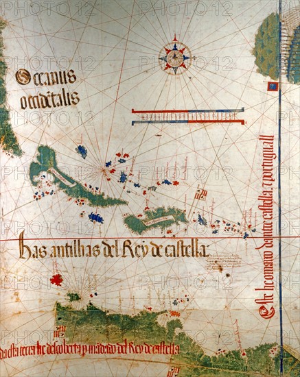 Planisphere illuminated in Portugal in 1502