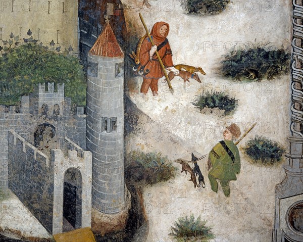 Fresco of the Castle of Buonconsiglio in Trento (Italy)