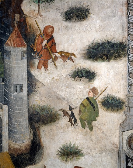 Fresco of the Castle of Buonconsiglio in Trento (Italy)