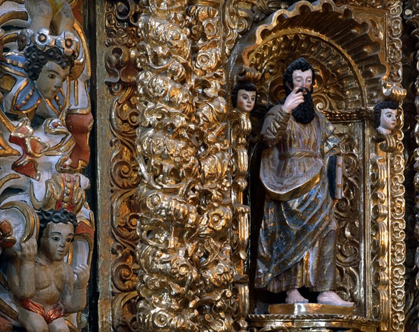 Inside the church of Santa Maria Tonantzintla in San Andres Cholula (Mexico)