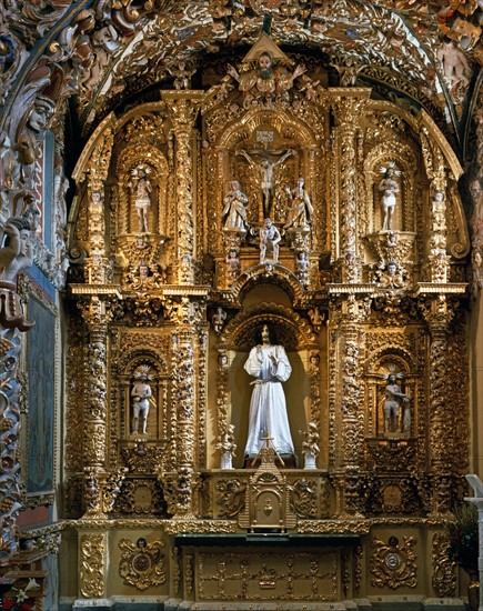 Inside the church of Santa Maria Tonantzintla in San Andres Cholula (Mexico)