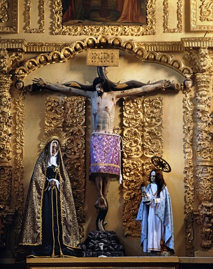 Intérieur de l'église de Santa Maria Tonantzintla à San Andres Cholula (Mexique)