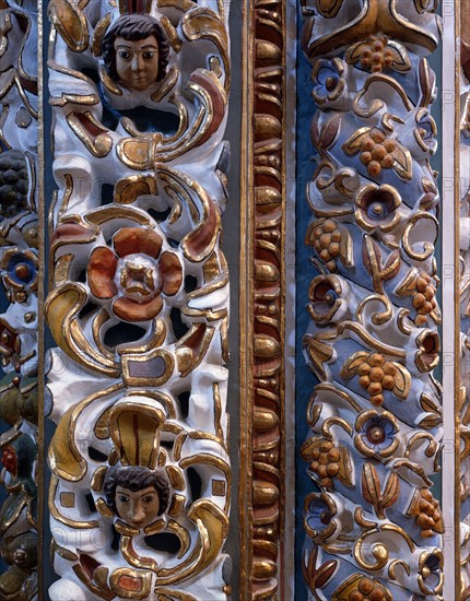 Inside the church of Santa Maria Tonantzintla in San Andres Cholula (Mexico)