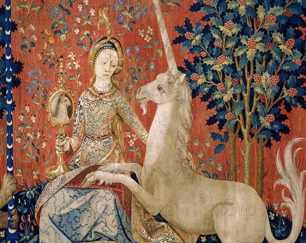 Tapestry of the Lady with the Unicorn: "The Sight"