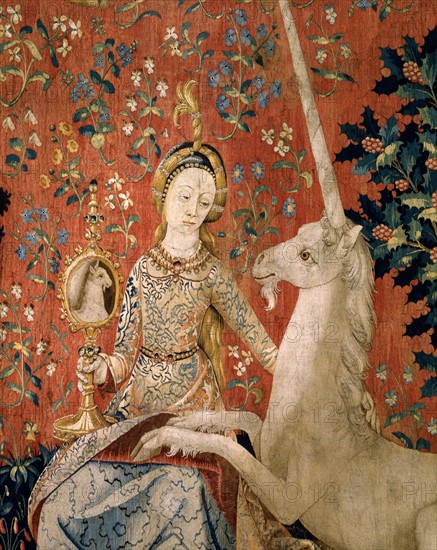 Tapestry of the Lady with the Unicorn: "The Sight"