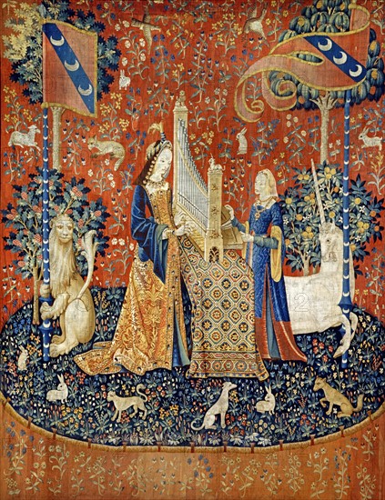Tapestry of the Lady with the Unicorn: "The Hearing"