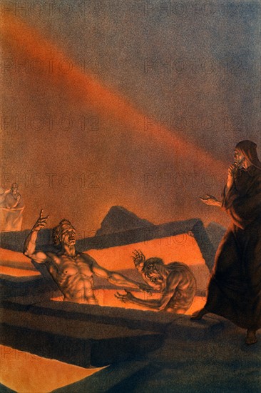 "La Divine Comédie", l'Enfer : Les Hérétiques, couchés dans des tombes brûlantes